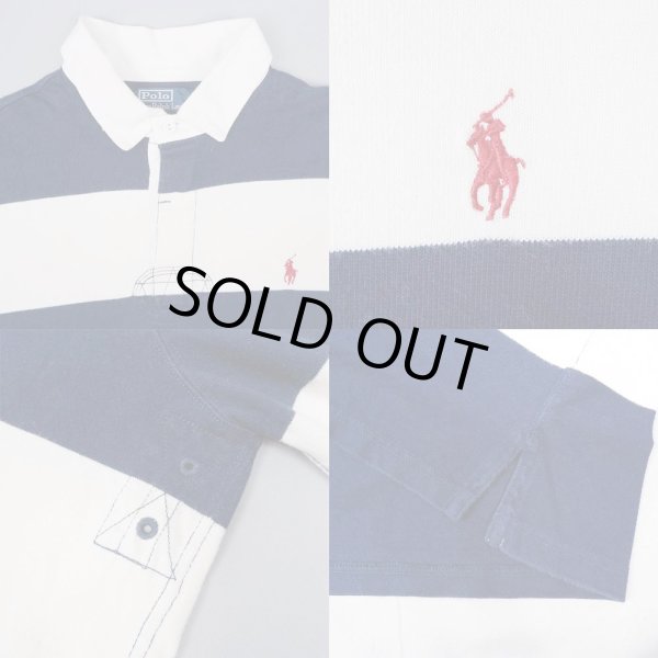 画像3: 90's Polo Ralph Lauren ワイドボーダー柄 ラガーシャツ (3)