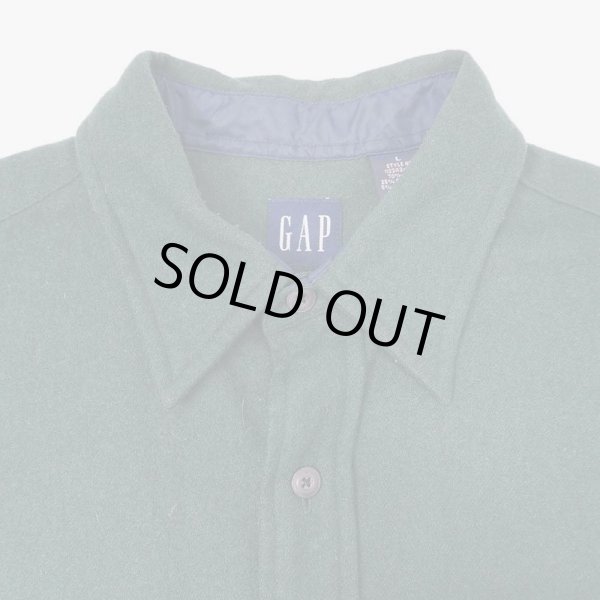 画像3: Early 00's OLD GAP ウールCPOシャツ "GREEN" (3)