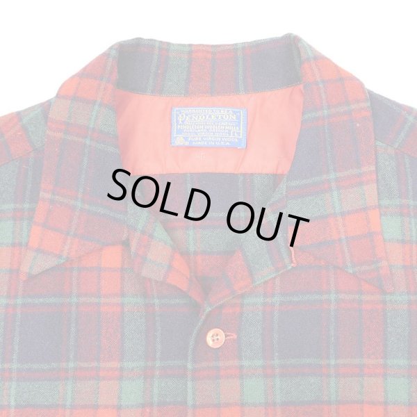 画像3: 70's Pendleton オープンカラー ウールシャツ "Navy Plaid / AS-IS" (3)