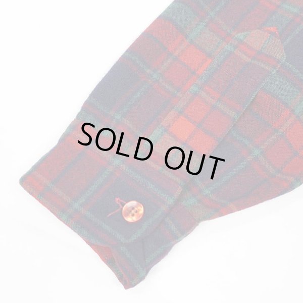 画像4: 70's Pendleton オープンカラー ウールシャツ "Navy Plaid / AS-IS" (4)