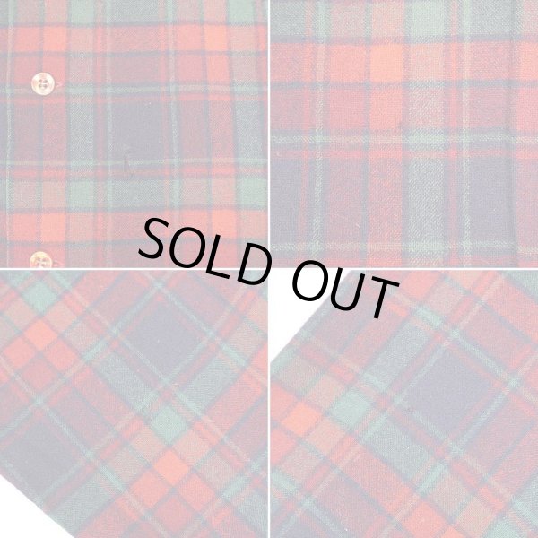 画像5: 70's Pendleton オープンカラー ウールシャツ "Navy Plaid / AS-IS" (5)
