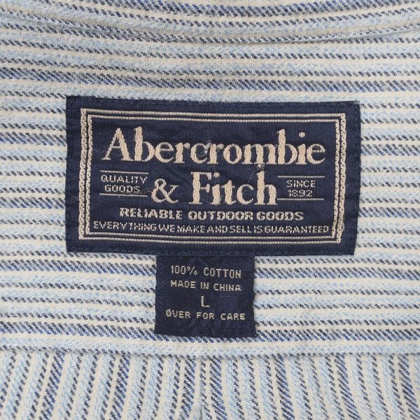 画像2: 90's ABERCROMBIE&FITCH マルチストライプ柄 フランネルボタンダウンシャツ (2)