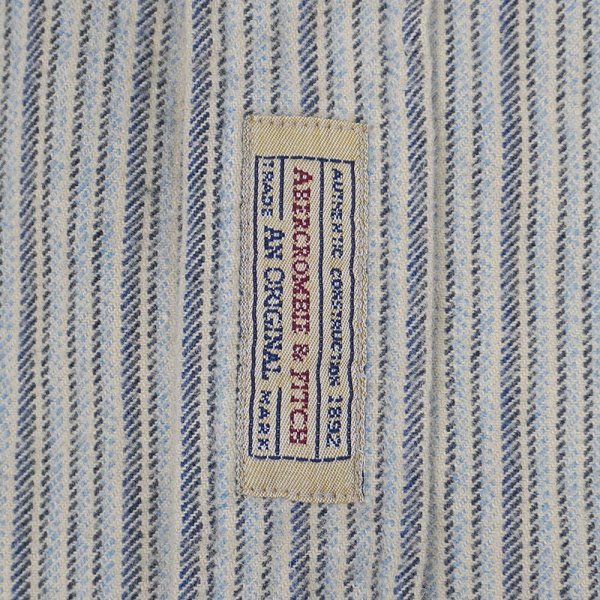 画像3: 90's ABERCROMBIE&FITCH マルチストライプ柄 フランネルボタンダウンシャツ (3)