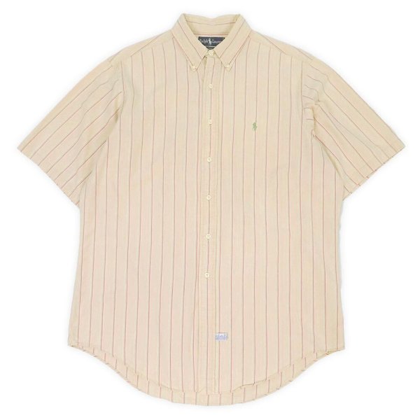 画像1: Early 90's Polo Ralph Lauren マルチストライプ柄 S/S ボタンダウンシャツ (1)