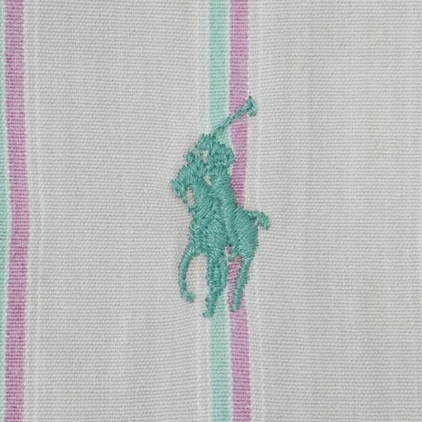 画像4: Early 90's Polo Ralph Lauren マルチストライプ柄 S/S ボタンダウンシャツ (4)
