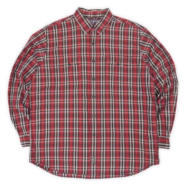 画像1: 90's POLO SPORT レギュラーカラー ワークシャツ "Red Ombre Plaid" (1)