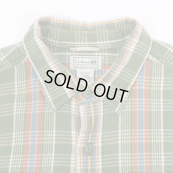 画像4: 00's L.L.Bean リネンMIX ヘビーネルシャツ (4)