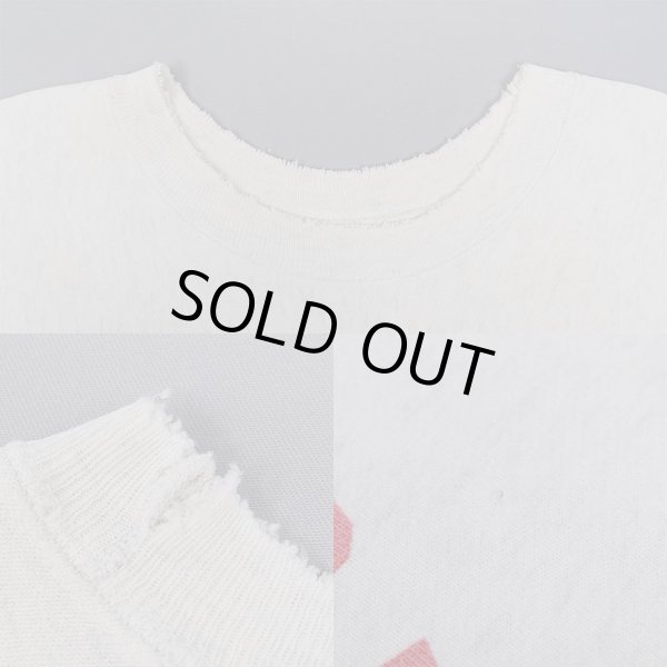 画像6: 60's Champion タタキタグ リバースウィーブスウェット "染み込みプリント / カットオフ" (6)