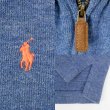 画像3: 00's Polo Ralph Lauren ハーフジップ コットンニット "BLUE" (3)