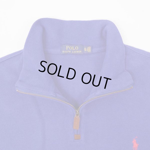 画像3: 00's Polo Ralph Lauren ハーフジップ コットンニット "BLUE" (3)