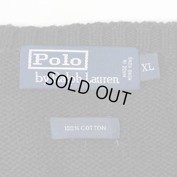 画像2: 90's Polo Ralph Lauren コットンニット "BLACK" (2)