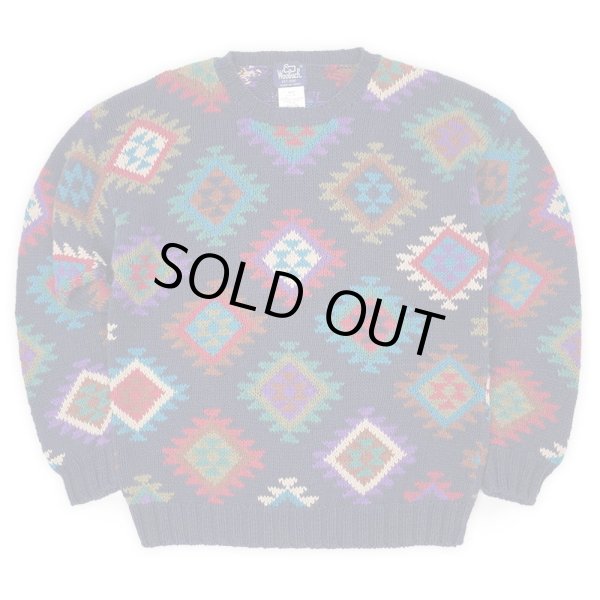 画像1: 80's Woolrich ネイティブ柄 ラミー×コットンニット (1)