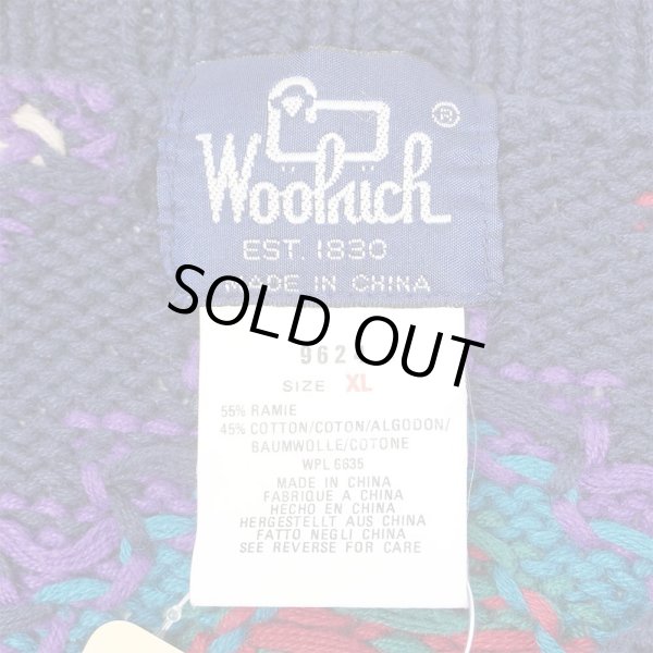 画像2: 80's Woolrich ネイティブ柄 ラミー×コットンニット (2)