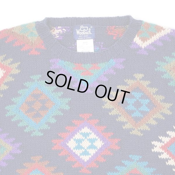 画像3: 80's Woolrich ネイティブ柄 ラミー×コットンニット (3)