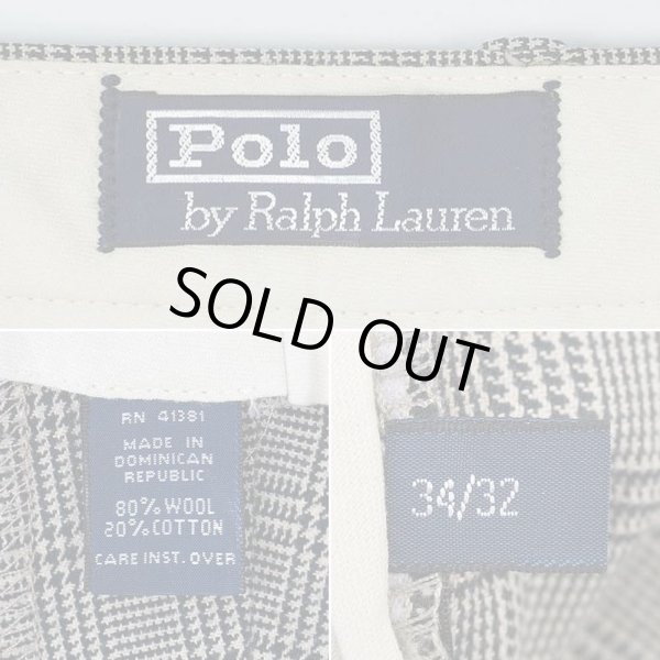 画像3: 90's Polo Ralph Lauren グレンチェック柄 2タックトラウザー (3)