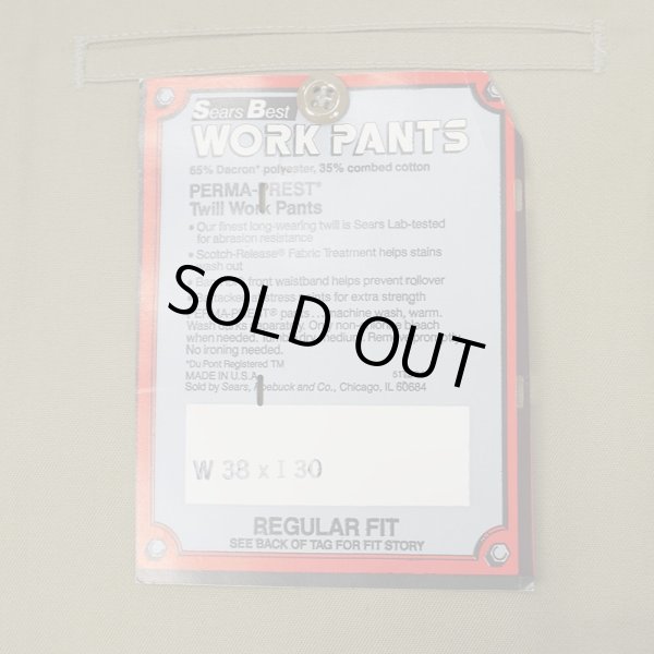 画像3: 80's Sears ブーツカット ワークパンツ "MADE IN USA / DEADSTOCK" (3)