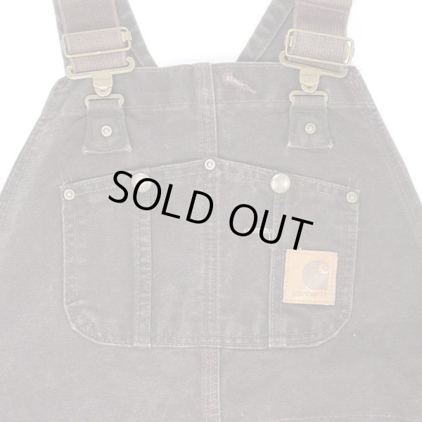 画像2: 00's Carhartt ダブルニー ダックオーバーオール "W34 L30 / Dark Brown" (2)