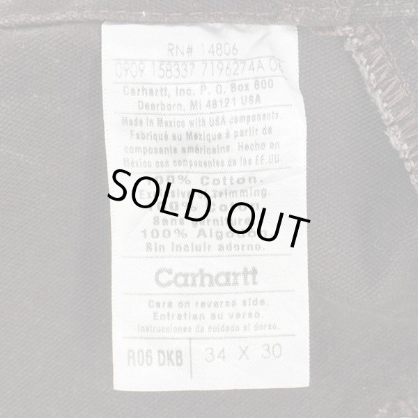 画像5: 00's Carhartt ダブルニー ダックオーバーオール "W34 L30 / Dark Brown" (5)