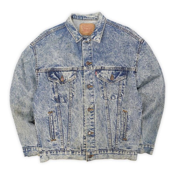 画像1: 80-90's Levi's ケミカルウォッシュ デニムジャケット "MADE IN USA" (1)