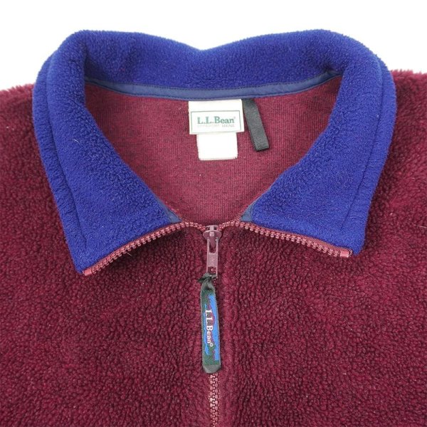 画像3: 90's L.L.Bean プルオーバー パイルフリースジャケット "BURGUNDY" (3)
