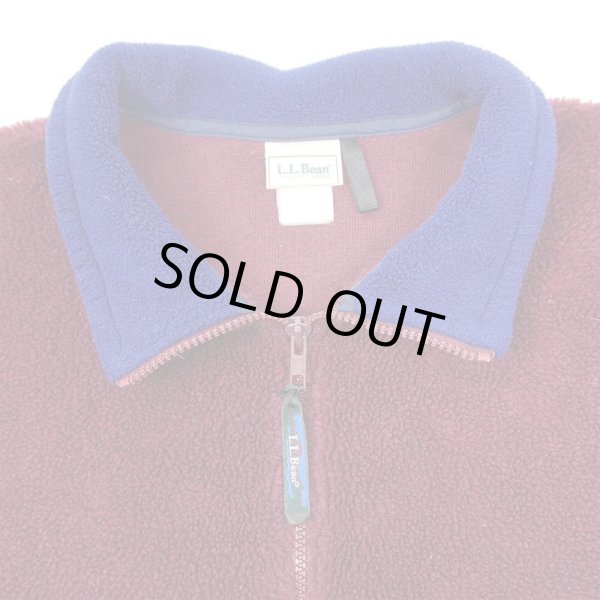 画像3: 90's L.L.Bean プルオーバー パイルフリースジャケット "BURGUNDY" (3)