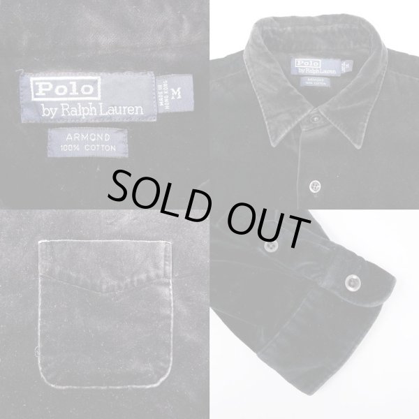 画像3: 90's Polo Ralph Lauren ベロアシャツ "ARMOND / BLACK" (3)