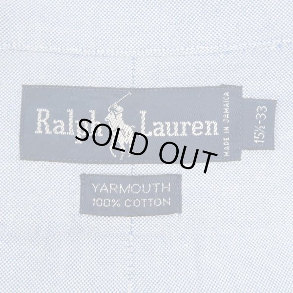 画像3: 90's Polo Ralph Lauren ボタンダウンシャツ "YARMOUTH / SAX BLUE" (3)