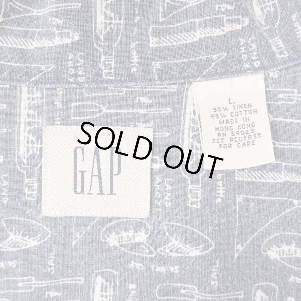 画像2: 90-00's OLD GAP S/S 総柄 オープンカラーシャツ (2)