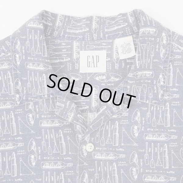 画像3: 90-00's OLD GAP S/S 総柄 オープンカラーシャツ (3)