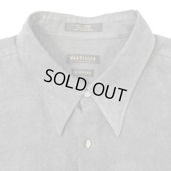 画像3: 90's VAN HEUSEN フェイクスウェード ボックスシャツ "CHARCOAL GRAY" (3)