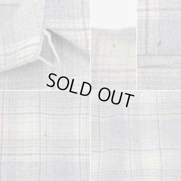 画像4: 70's Pendleton オープンカラー ウールシャツ "Gray Plaid / size XL" (4)