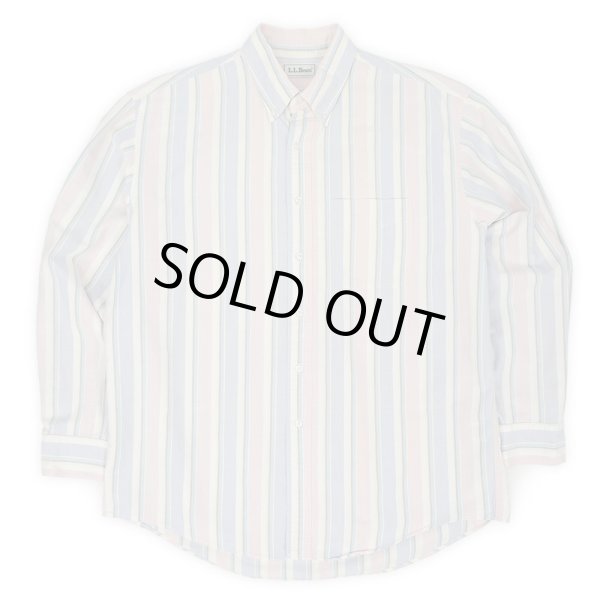 画像1: 90's L.L.Bean マルチストライプ柄 ボタンダウンシャツ "MADE IN USA / Oxford" (1)