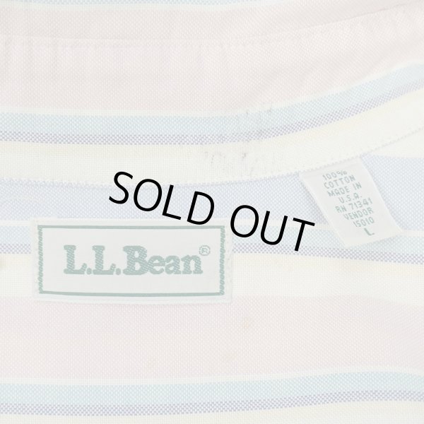 画像2: 90's L.L.Bean マルチストライプ柄 ボタンダウンシャツ "MADE IN USA / Oxford" (2)