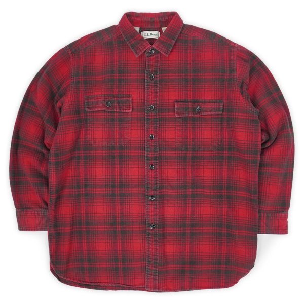 画像1: 90's L.L.Bean シャモアクロス ワークシャツ “Ombre Plaid” (1)