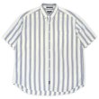 画像1: 90's DOCKERS マルチストライプ柄 S/S ボタンダウンシャツ “Blue × White” (1)
