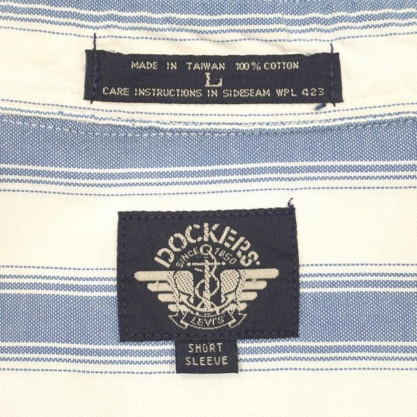 画像2: 90's DOCKERS マルチストライプ柄 S/S ボタンダウンシャツ “Blue × White” (2)