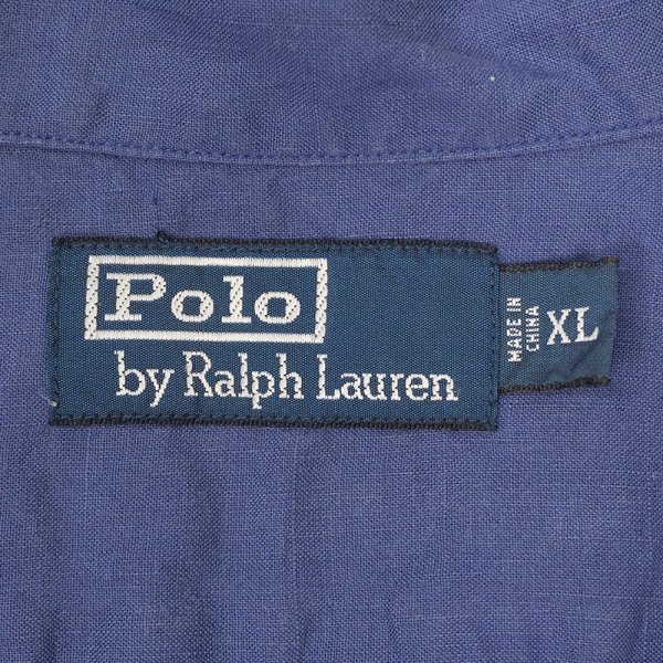 画像2: 90-00's Polo Ralph Lauren S/S コットンリネン オープンカラーシャツ (2)