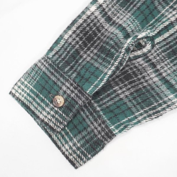 画像5: 90's FIVE BROTHER ヘビーネルシャツ "MADE IN USA / Green Plaid" (5)
