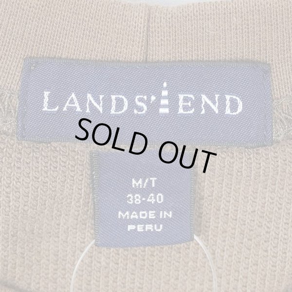 画像2: 00's LANDS' END コットンピケ スウェット "BROWN" (2)
