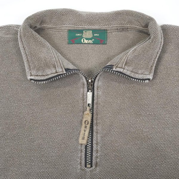 画像4: 90's ORVIS ハーフジップ コットンピケスウェット “MADE IN USA” (4)
