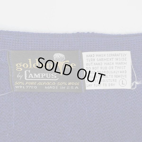 画像2: 60's CAMPUS アルパカカーディガン "MADE IN USA / NAVY" (2)