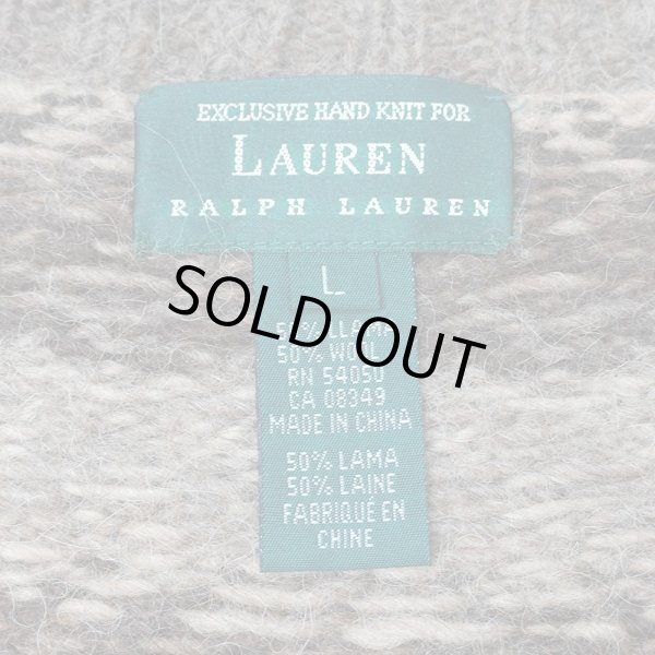 画像2: 90's LAUREN RALPH LAUREN フルジップ ウールニット "EXCLUSIVE HAND KNIT" (2)