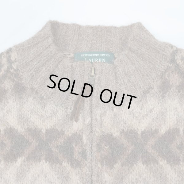 画像3: 90's LAUREN RALPH LAUREN フルジップ ウールニット "EXCLUSIVE HAND KNIT" (3)