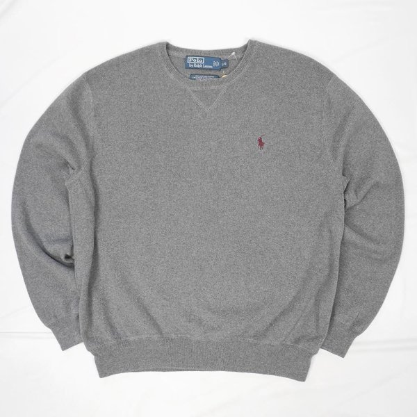 画像1: 90-00's Polo Ralph Lauren コットンニット "GRAY" (1)