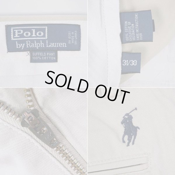 画像3: 90's Polo Ralph Lauren ノータック チノトラウザー "SUFFIELD PANT / BEIGH" (3)