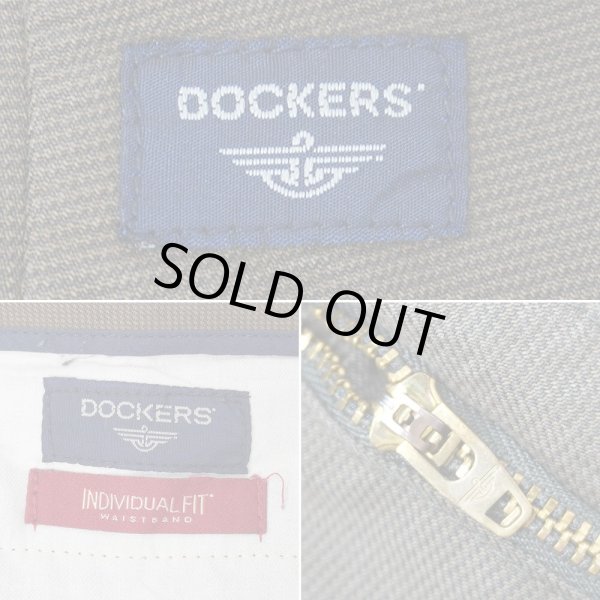 画像3: 00's DOCKERS 2タック コットントラウザー "BROWN / W34 L32" (3)