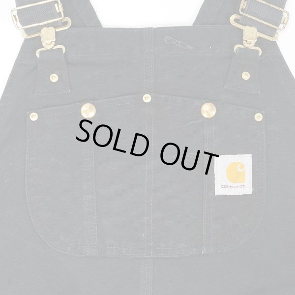 画像2: 00's Carhartt ダブルニー ダックオーバーオール "BLACK / W44 L28" (2)