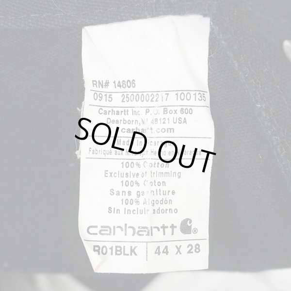 画像5: 00's Carhartt ダブルニー ダックオーバーオール "BLACK / W44 L28" (5)