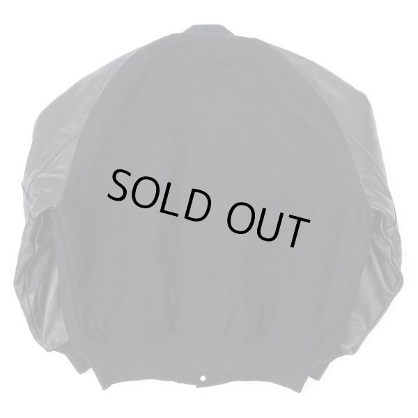 画像2: 90's DeLONG レザー切り替え スタジャン “ALL BLACK / DEADSTOCK” (2)