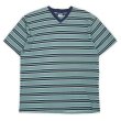 画像1: 90's Puritan Vネック マルチボーダーTシャツ (1)